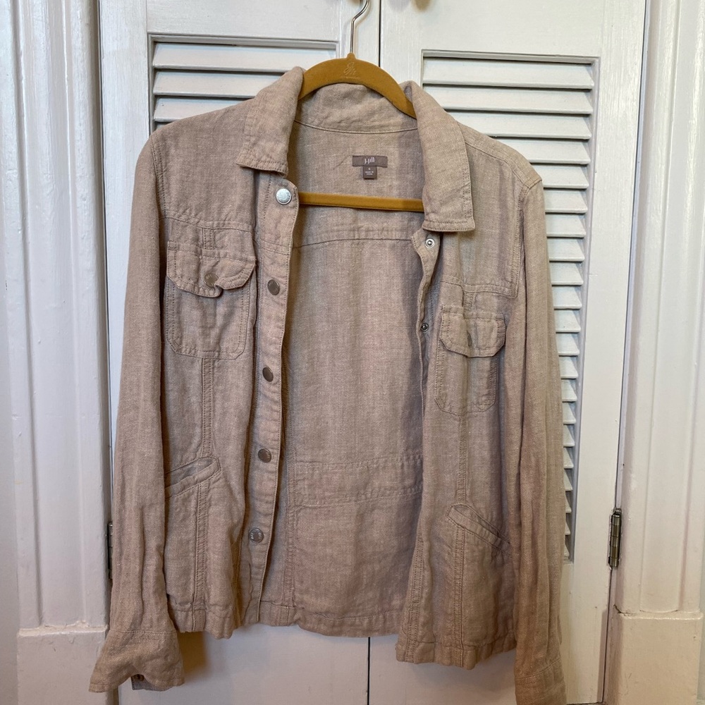 100% linen J. Jill tan jacket. Size S.